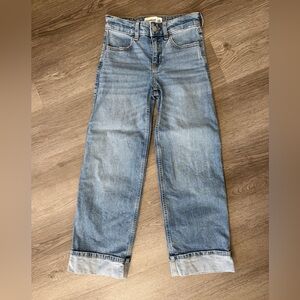 Abercrombie Kids High Rise Wide Leg Jeans 7/8 LONG